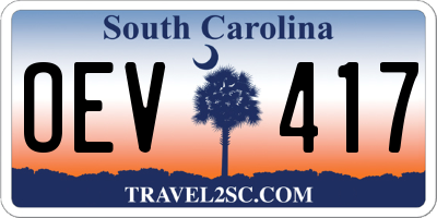 SC license plate OEV417