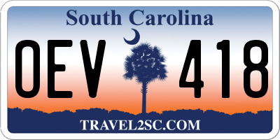 SC license plate OEV418