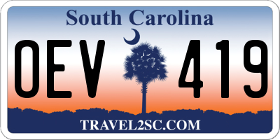 SC license plate OEV419