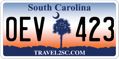 SC license plate OEV423