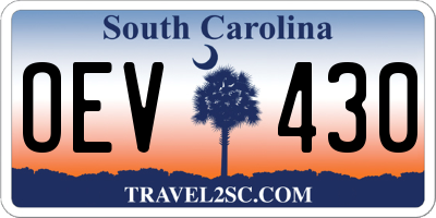 SC license plate OEV430