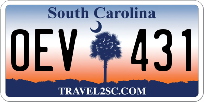 SC license plate OEV431