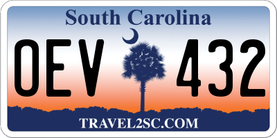 SC license plate OEV432
