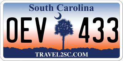 SC license plate OEV433