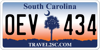 SC license plate OEV434