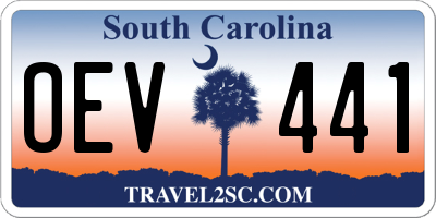 SC license plate OEV441