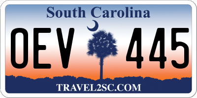 SC license plate OEV445