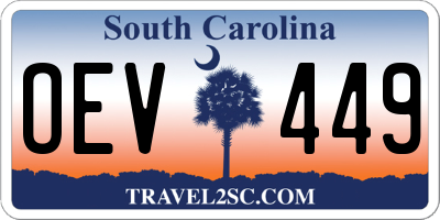 SC license plate OEV449