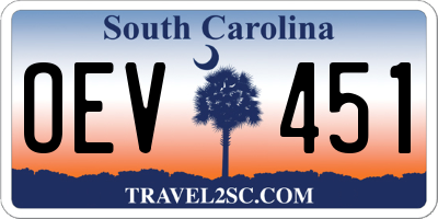 SC license plate OEV451