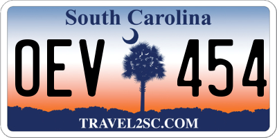 SC license plate OEV454