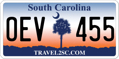 SC license plate OEV455