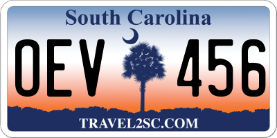 SC license plate OEV456