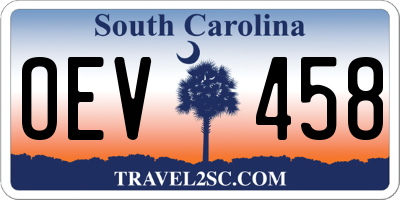 SC license plate OEV458