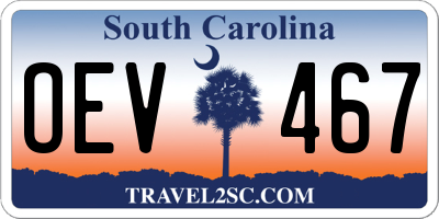 SC license plate OEV467