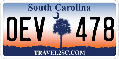 SC license plate OEV478