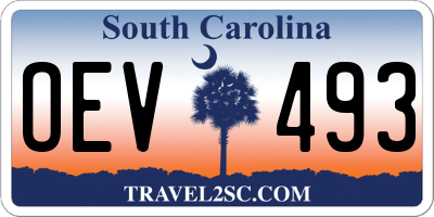 SC license plate OEV493