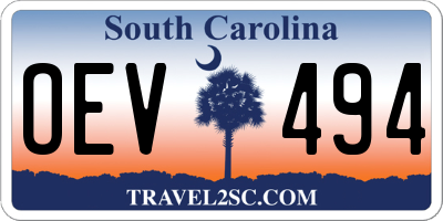 SC license plate OEV494