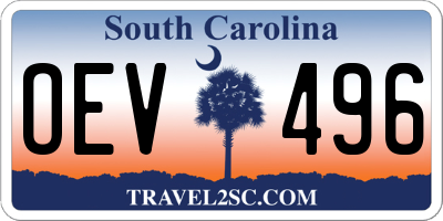 SC license plate OEV496