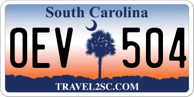 SC license plate OEV504