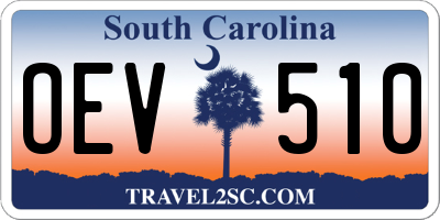 SC license plate OEV510