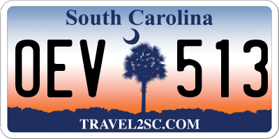 SC license plate OEV513