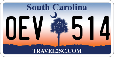 SC license plate OEV514
