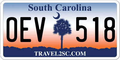 SC license plate OEV518