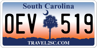 SC license plate OEV519