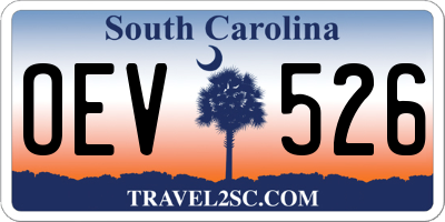 SC license plate OEV526