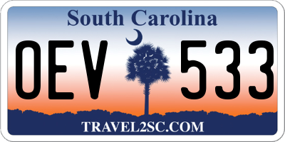 SC license plate OEV533