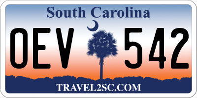 SC license plate OEV542