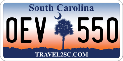 SC license plate OEV550