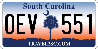 SC license plate OEV551
