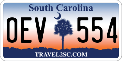 SC license plate OEV554