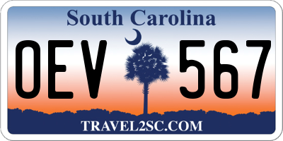 SC license plate OEV567