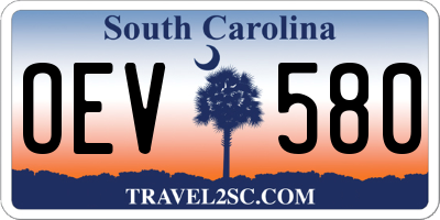 SC license plate OEV580