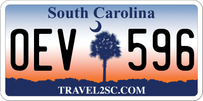 SC license plate OEV596