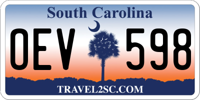 SC license plate OEV598