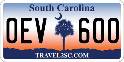 SC license plate OEV600