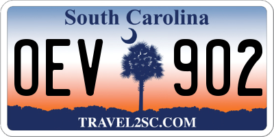 SC license plate OEV902