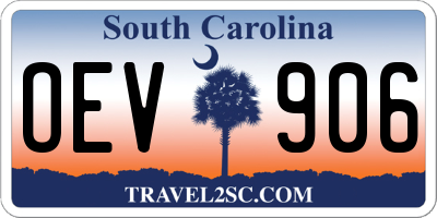 SC license plate OEV906