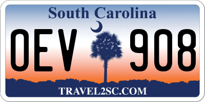 SC license plate OEV908