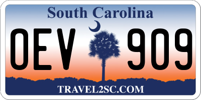 SC license plate OEV909
