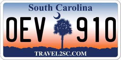 SC license plate OEV910