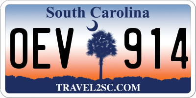 SC license plate OEV914