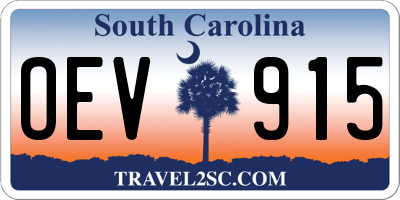 SC license plate OEV915