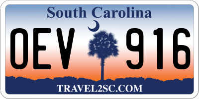 SC license plate OEV916