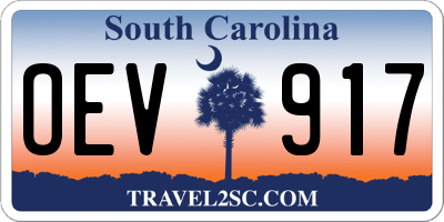 SC license plate OEV917