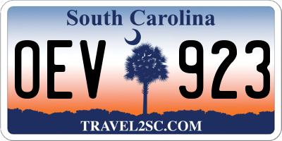 SC license plate OEV923