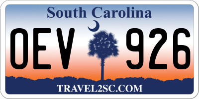 SC license plate OEV926